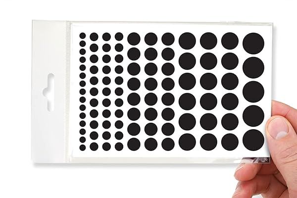 95-Pack Low-Tack Webcam Covers | 5 Sizes of Black Vinyl Stickers for Privacy | Restickable & Easy to Use
