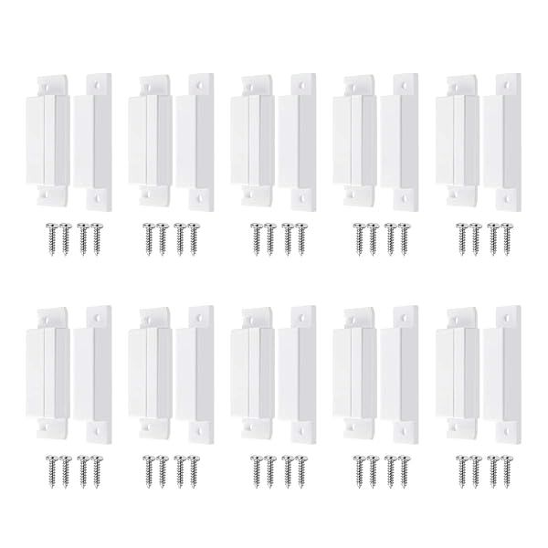 BNYZWOT MC-31 Wired NC Door Contact Sensor Alarm - 10 Pack Magnetic Reed Switch, White