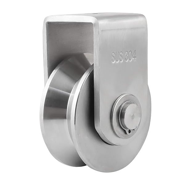 BNYZWOT V Type 304 Stainless Steel Pulley Block Super Silent 360 Degree Rotation Heavy Duty Grooved Wheel 1-Pack