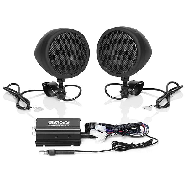 Boss MCBK420B Bluetooth Speaker System: Compact, Weatherproof Sound for ATVs & Motorcycles