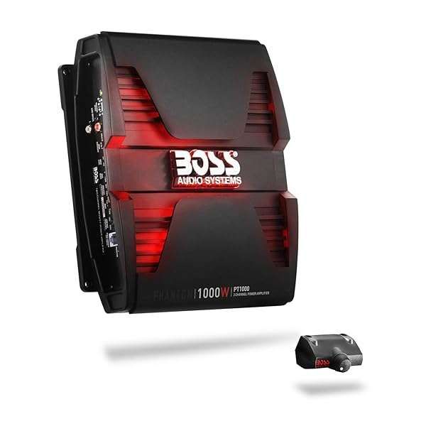 Powerful BOSS PT1000 Car Amplifier: 1000W, Class A/B, 2-8 Ohm, Bridgeable - Enhance Your Sound System!