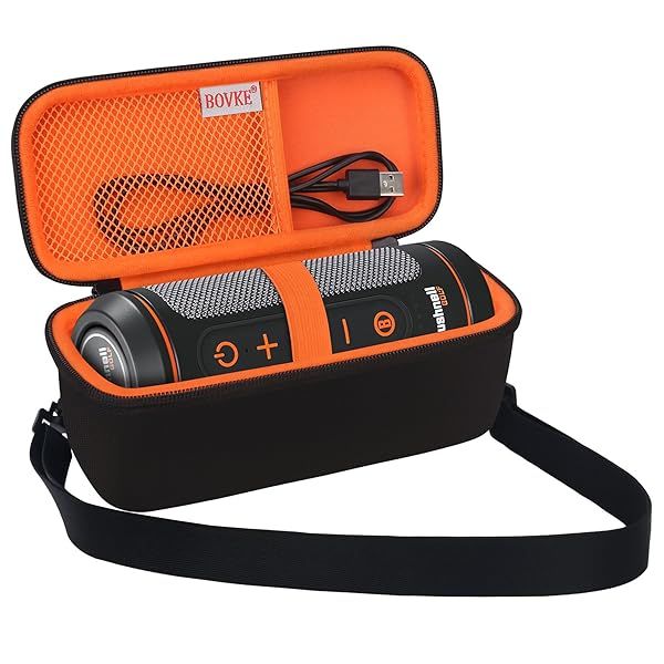 BOVKE Carrying Case for Bushnell Wingman 2 Golf GPS Bluetooth Speaker with Extra Pocket for Cords and Accessories Black