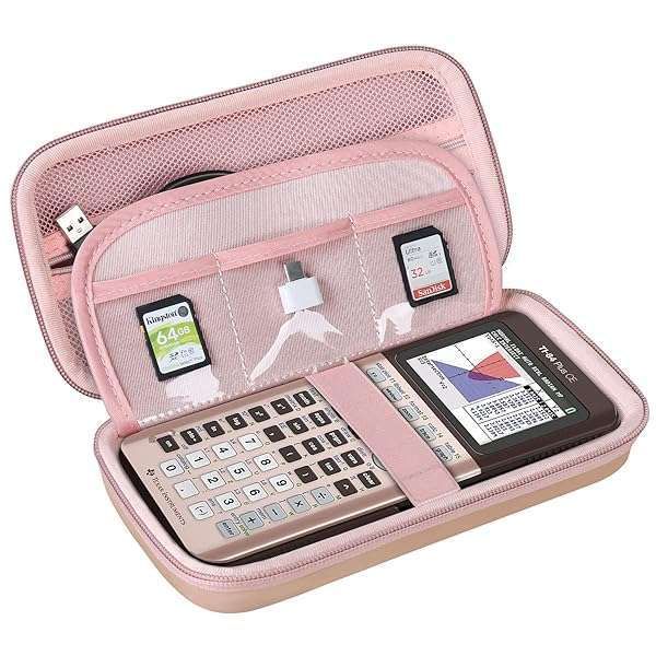 Buy BOVKE Hard Case for TI-84 Plus CE & TI-83 Plus - Rose Gold with Extra Pocket for Cables & Charger