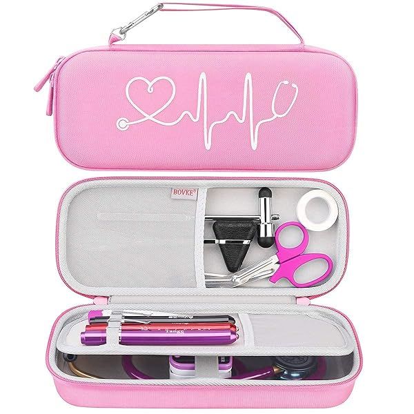 Buy BOVKE Hard Stethoscope Case for 3M Littmann & MDF - Lightweight, Extra Room for Accessories, Pink
