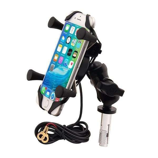 BOYIMU Motorcycle Phone Mount & Charger for BMW, Suzuki, Yamaha, Kawasaki, Honda - 2023 GPS Navigation Holder
