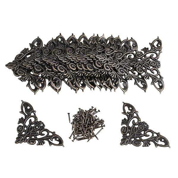 Vintage Decorative Metal Corners for Furniture - Pack of 20 BQLZR Appliques