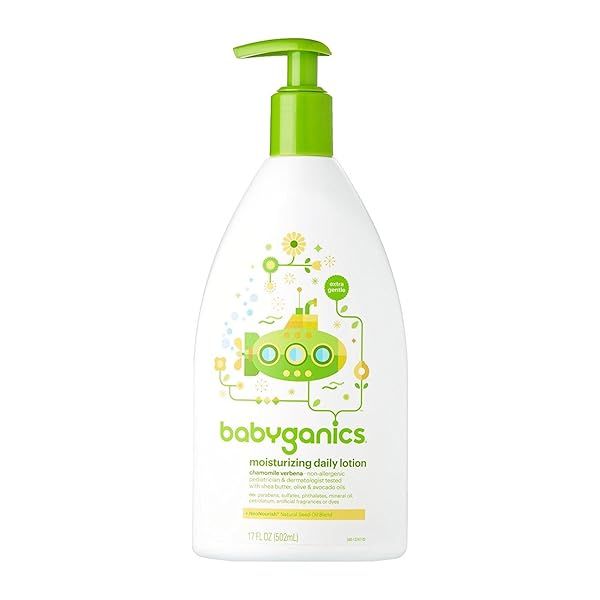 Babyganics Extra Gentle Daily Lotion with Chamomile Verbena - 17 oz Moisturizer for Sensitive Skin
