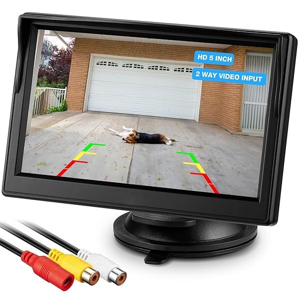 5 Inch HD Backup Camera Monitor for Cars Trucks SUVs Vans RVs Trailers Dashboard Windshield Installation 12V 24V Camera Not Included