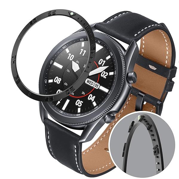 Premium Black Stainless Steel Bezel for Galaxy Watch 3 & 4 Classic - Anti-Scratch Protection & Stylish Accessories