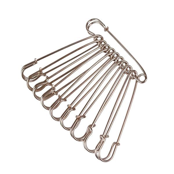 Baitaihem 50 Pcs Large Steel Safety Pins Heavy Duty 3 Inch for Blankets Skirts Kilts Crafts