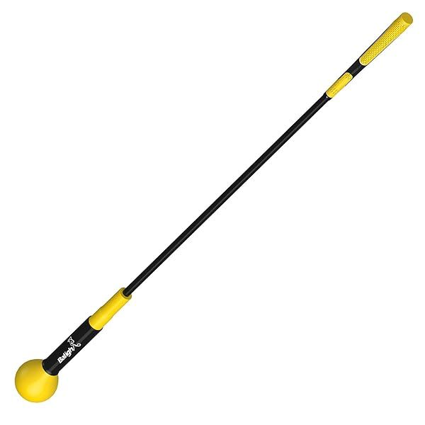 "Balight Golf Swing Trainer Aid: Improve Grip, Tempo & Flexibility for Indoor Practice - 48" Yellow Chipping & Hitting Accessory"
