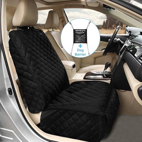 Bark Lover Deluxe Dog Seat Cover Waterproof Durable Nonslip Front Seat Protector Universal Size for Dogs and Kids Black