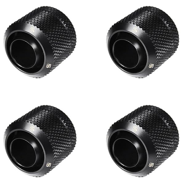 Barrow G1/4 to 3/8 ID 1/2 OD Compression Fitting for Soft Tubing Black 4 Pack