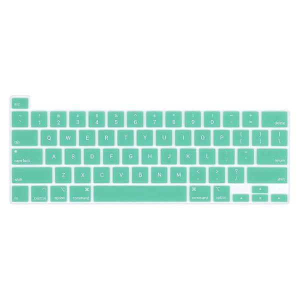 Batianda Light Green Gradient Silicone Keyboard Cover for MacBook Pro 13 M1 M2 2022 2020 A2338 A2289 A2251 2019 A2141 Model
