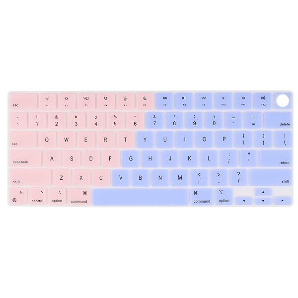 Batianda Premium Gradient Color Keyboard Cover for MacBook Pro 14 16 2024 2023 and MacBook Air 13 15 Soft Touch Silicone Pink to Blue
