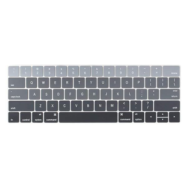 "Ultra Thin Gradient Keyboard Cover for MacBook Pro 13/15" (A1706/A1989/A2159/A1707/A1990) - Grey Protector for 2016-2019 Models"