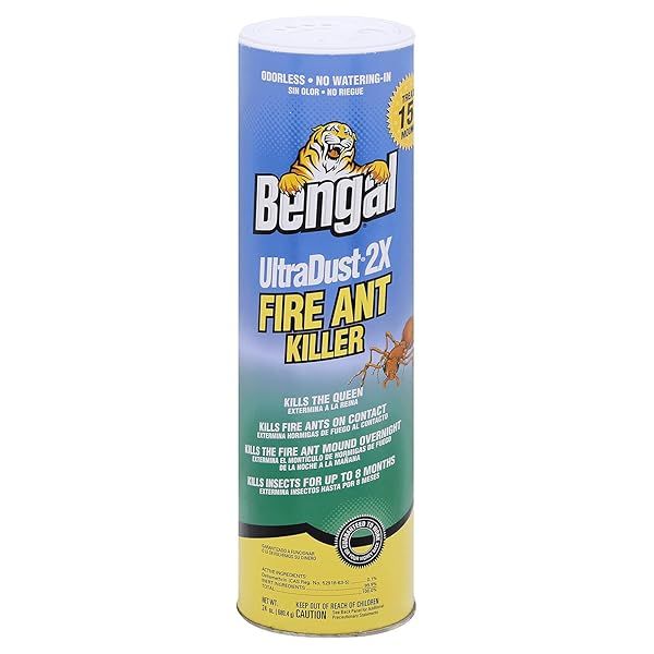 Bengal UltraDust 2X Fire Ant Killer - Odorless, No Watering, 24 Oz for 150 Mound Treatment
