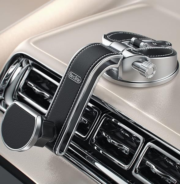 Bestrix Premium Magnetic Phone Mount for Car Car Phone Holder Mount [Powerful Magnets and Upgraded Suction] Fits All Cars, Installs in Seconds Holds