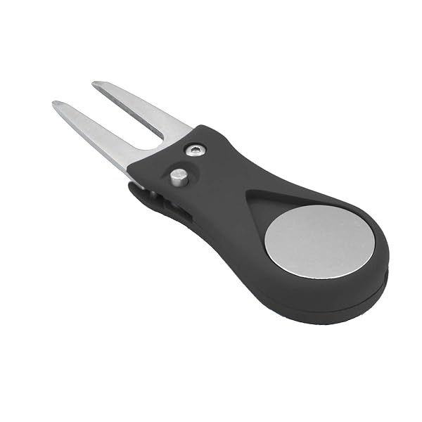 BettGolf Lightweight Mini Divot Repair Tool with Pop-up Button and Magnetic Ball Marker for Professional Golfers Black 101
