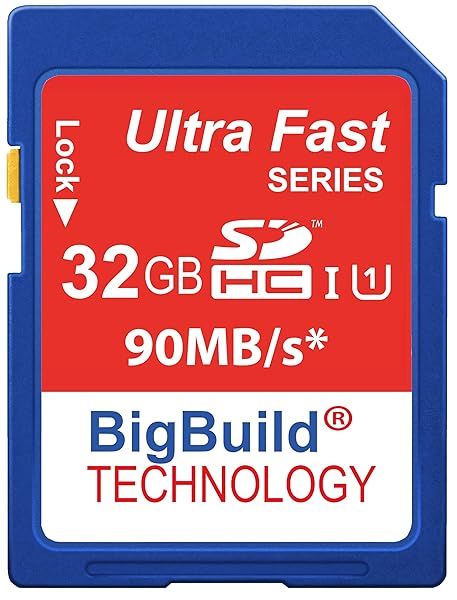 BigBuild 32GB Ultra Fast SD Card 90MB/s for Canon EOS 500D DSLR - High-Speed Memory Solution