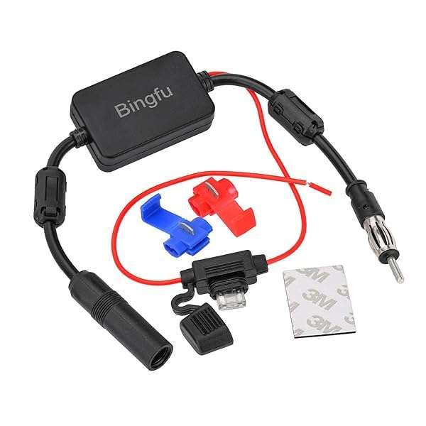 Boost Your Car Radio Signal: Bingfu Universal FM Antenna Amplifier with 12V Power Supply for Trucks & SUVs