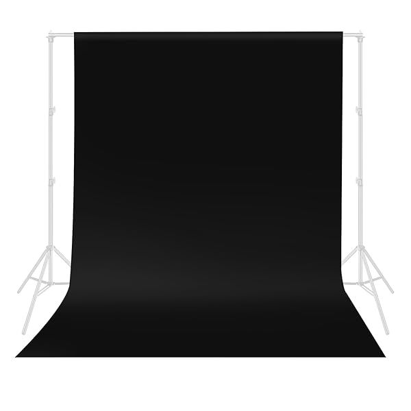 HEMMOTOP 5x6.5 ft Black Backdrop Curtain for Photoshoots, Parties & Video Recording - Premium Polyester Fabric