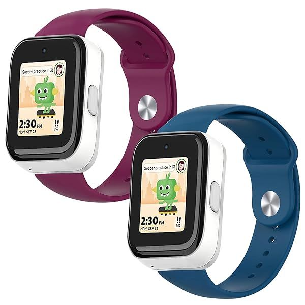 BlackPro 2 Pack Compatible with SyncUP Watch Band Replacement, 20mm Waterproof Silicone Watch Band for Sync UP Watch (Fuchsia+Slate)