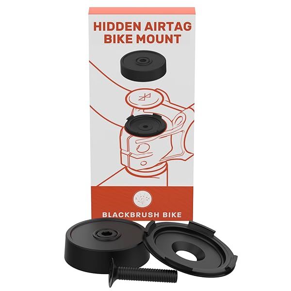 Blackbrush Airtag Bike Mount - Hidden Holder for Airtag and Tile Sticker, Anti-Theft Bicycle Tracker Cap