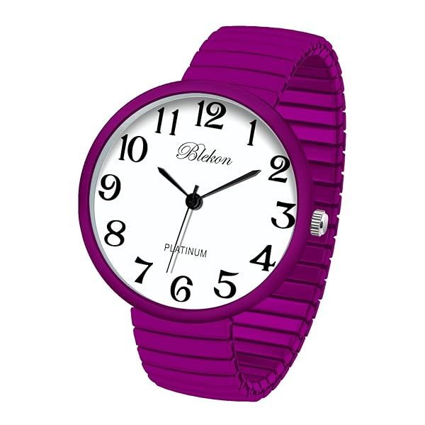 Shop Blekon Super Large Face Stretch Band Watch - Hot Pink Japanese Movement PC21J Fashion Timepiece