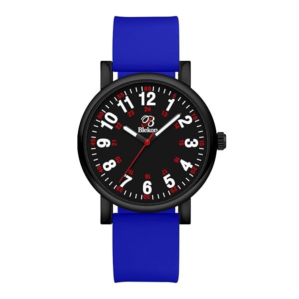Shop Blekon Original Nurse Watch: Easy Read Dial, Water Resistant, Medical Scrub Colors (Black/Blue) - Perfect for Healthcare Professionals!