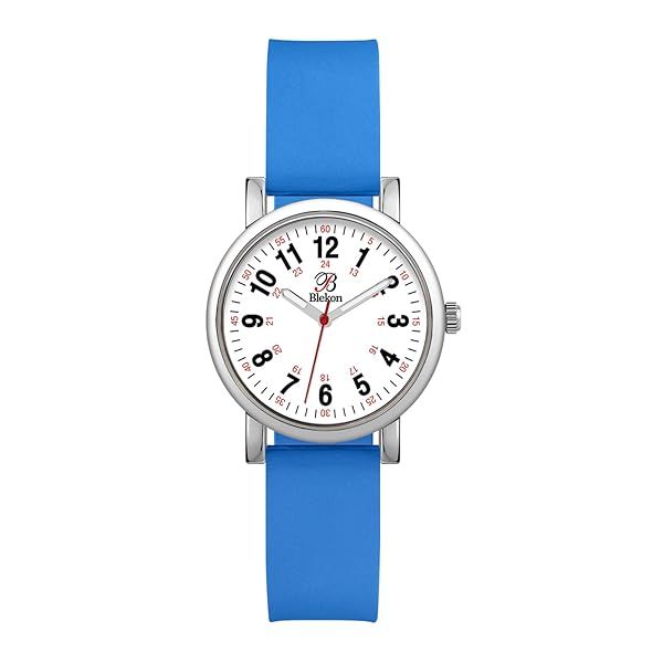 Blekon Original Petite Nurse Watch for Medical Professionals and Students,Various Scrub Colors,Small Easy Read Dial, SILVER SKYBLUE, Blekon