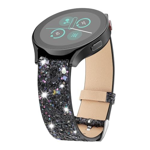 Bling Bands for Samsung Galaxy Watch 7 6 5 4 40mm 44mm Classic 43mm 47mm 46mm 42mm Watch 5 Pro 45mm Active 2 20mm Glitter Leather Band