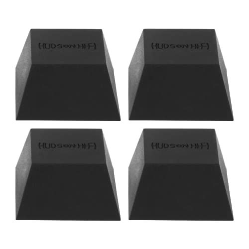 Block Silicone Isolation Feet - 4-Pack Subwoofer Pads for Reduced Vibration & Resonance - 37.5 lbs Capacity for Speakers & Turntables