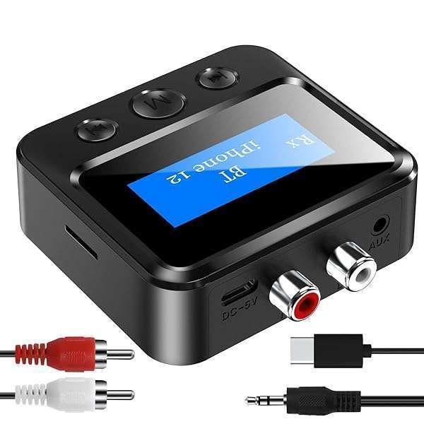 Best Bluetooth Transmitter Receiver for TV & Home Stereo - RCA, AUX, TF Card Output for Headphones & Speakers