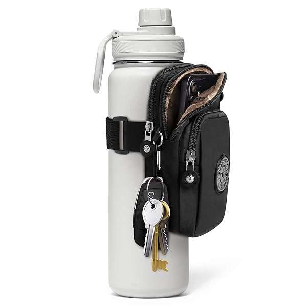 Gym Water Bottle Pouch with Phone Holder & Pocket for Cards - Ideal Accessories for Men & Women
