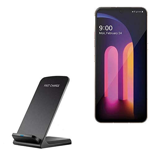 BoxWave Wireless QuickCharge Stand Charger for LG V60 ThinQ 5G 10W Jet Black Easy Cordless Charging