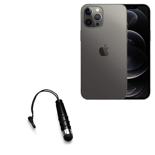 BoxWave Stylus Pen for Apple iPhone 12 Pro Max Mini Capacitive Rubber Tip Stylus Jet Black