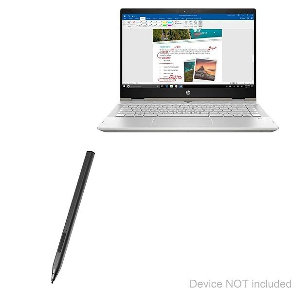BoxWave Stylus Pen for HP Pavilion x360 14 inch ActiveStudio Electronic Stylus with Ultra Fine Tip Jet Black