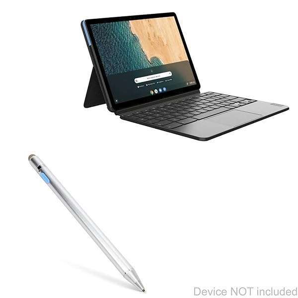 BoxWave AccuPoint Active Stylus for Lenovo Chromebook Duet - Ultra Fine Tip, Metallic Silver