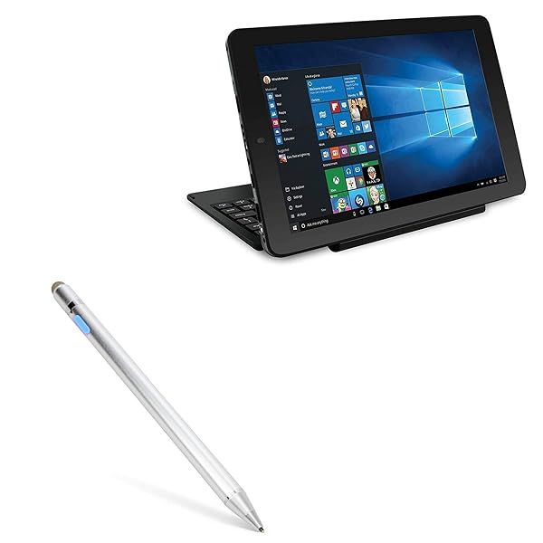 BoxWave Stylus Pen for RCA Cambio 2-in-1 AccuPoint Active Stylus with Ultra Fine Tip in Metallic Silver