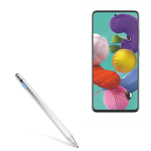 BoxWave Stylus Pen for Samsung Galaxy A51 5G AccuPoint Active Stylus with Ultra Fine Tip Metallic Silver