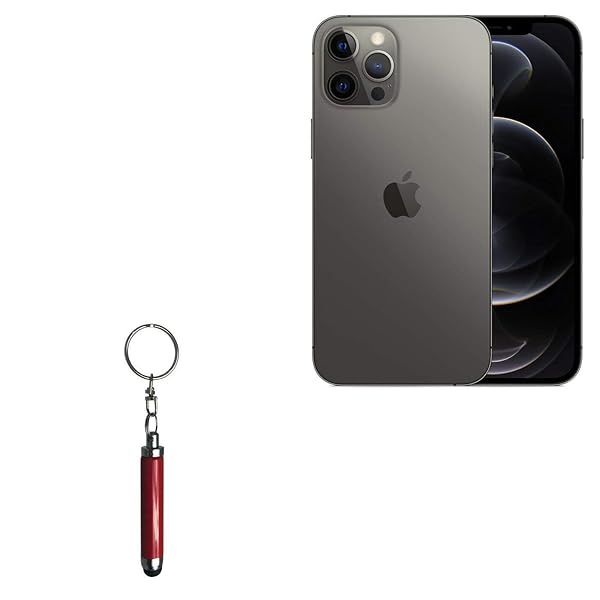 BoxWave Stylus Pen for Apple iPhone 12 Pro Max Bullet Capacitive Mini Stylus with Keyring Loop Ruby Color