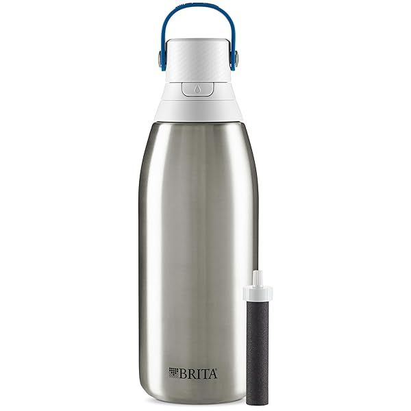 Brita Stainless Steel Water Bottle: BPA-Free, Insulated, Reusable, Filters 40 Gallons - Eco-Friendly & Durable 32 oz