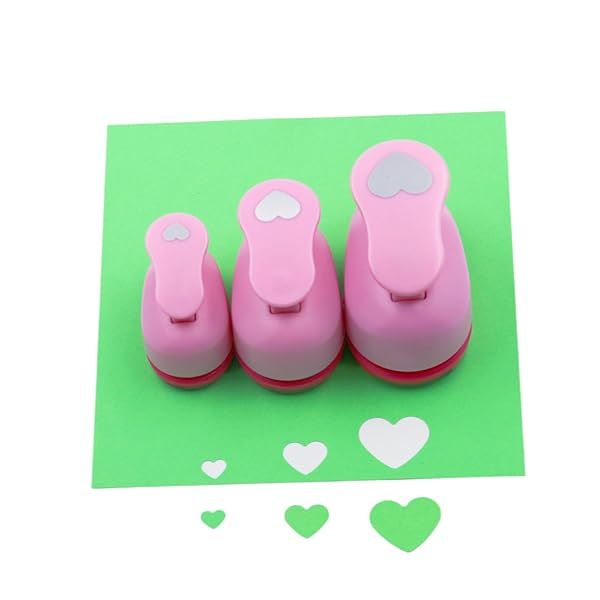 CADY Crafts Heart Punch Set - 3 Paper Punches (8mm, 15mm, 25mm) for Creative DIY Projects
