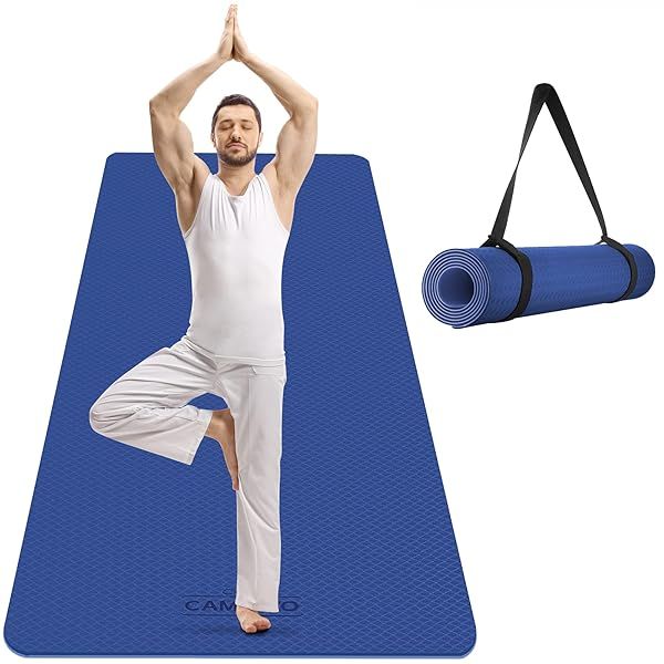 "CAMBIVO Extra Wide Yoga Mat 72"x32" - Non-Slip TPE Fitness Mat for Yoga & Pilates, SGS Certified, Ideal for Men & Women"
