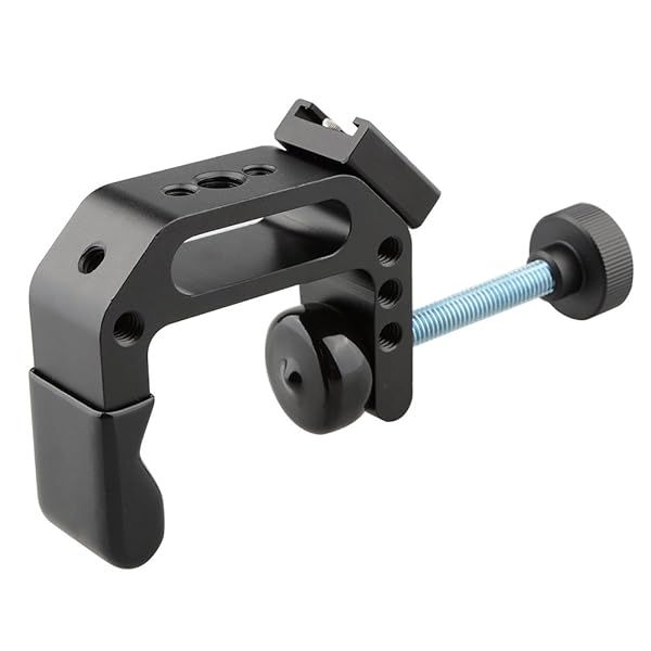 CAMVATE C-Clamp Desktop Mount Holder Stand with Articulated Cold Hot Shoe for Photography and Videography