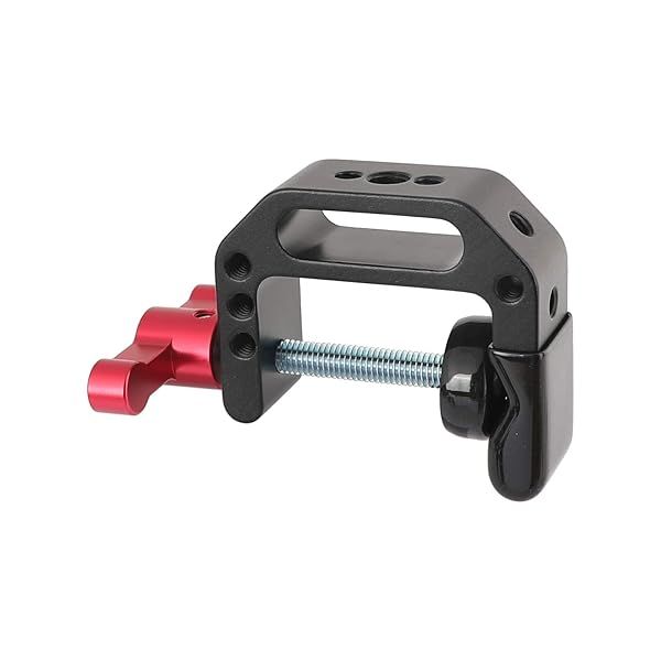 CAMVATE C-Clamp with 1/4 and 3/8 Thread Hole for Camera Monitor Red T-Handle 1687