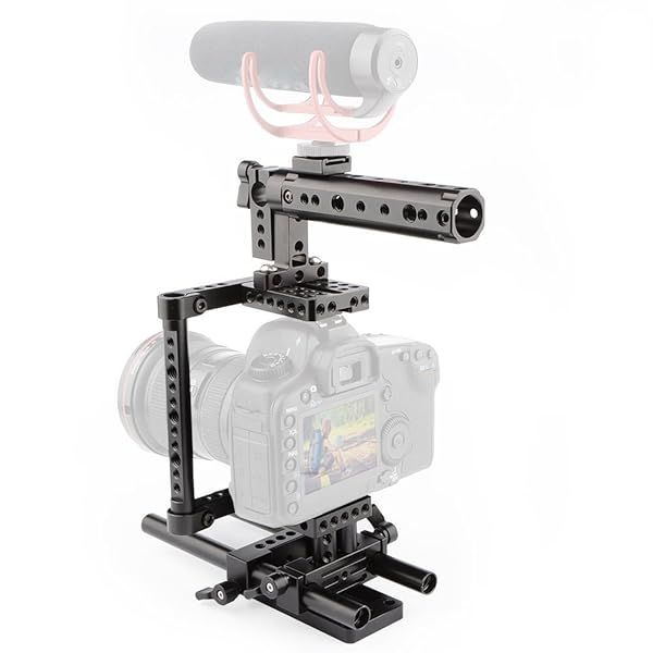 CAMVATE Camera Cage Rig with Top Handle & Tripod Mount for Sony & Panasonic - Black (Model 1136)