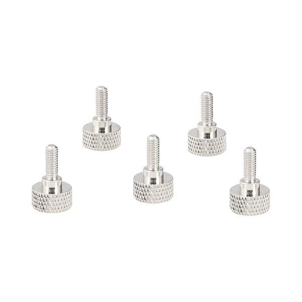 CAMVATE M4 Thumb Screw Button Head Cap Screw Brass Nickel Pack of 5 for Secure Fastening and Durability