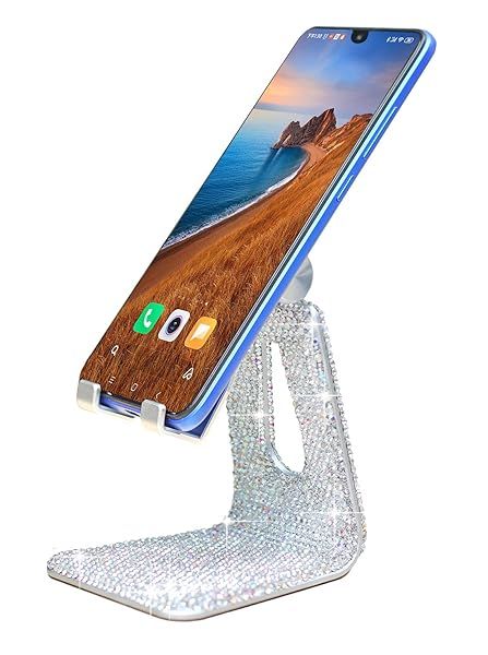 Adjustable Bling Rhinestone Phone Stand for Desk - Compatible with iPhone, iPad, Samsung | CARCHILE SZ